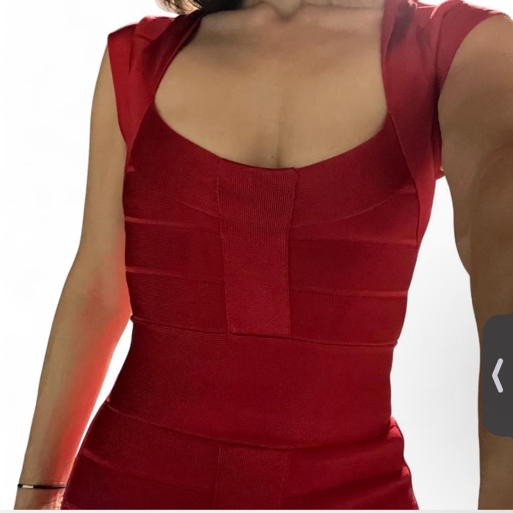 Burgundy Bandage Dress